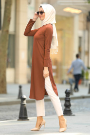 Nayla Collection - Yellowish Brown Hijab Tunic 41250TB - Thumbnail