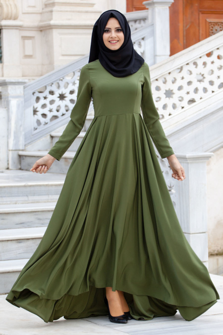 Nayla Collection - Yeşil Tesettür Elbise 61453Y