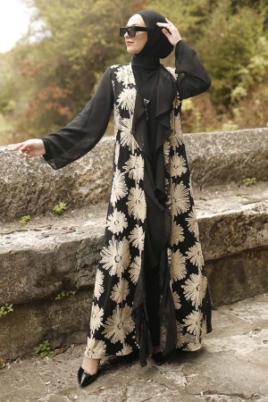 Neva Style - Abaya Hijab Beige 3342BEJ - 1