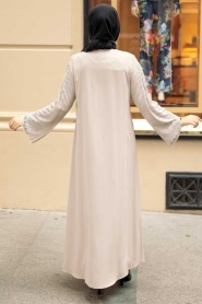 Neva Style - Abaya Hijab Beige 34821BEJ - Thumbnail