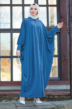 Neva Style -Abaya Hijab Bleu Indigo 1723IM - 1