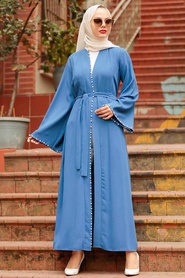 Neva Style -Abaya Hijab Bleu Indigo 41021IM - Thumbnail
