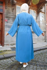 Neva Style - Abaya Hijab Bleu Indigo 544IM - Thumbnail