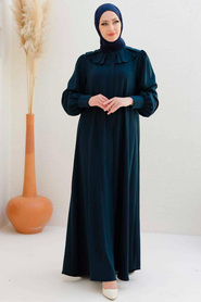  Neva Style - Abaya Hijab Bleu Marine 359400L - Thumbnail