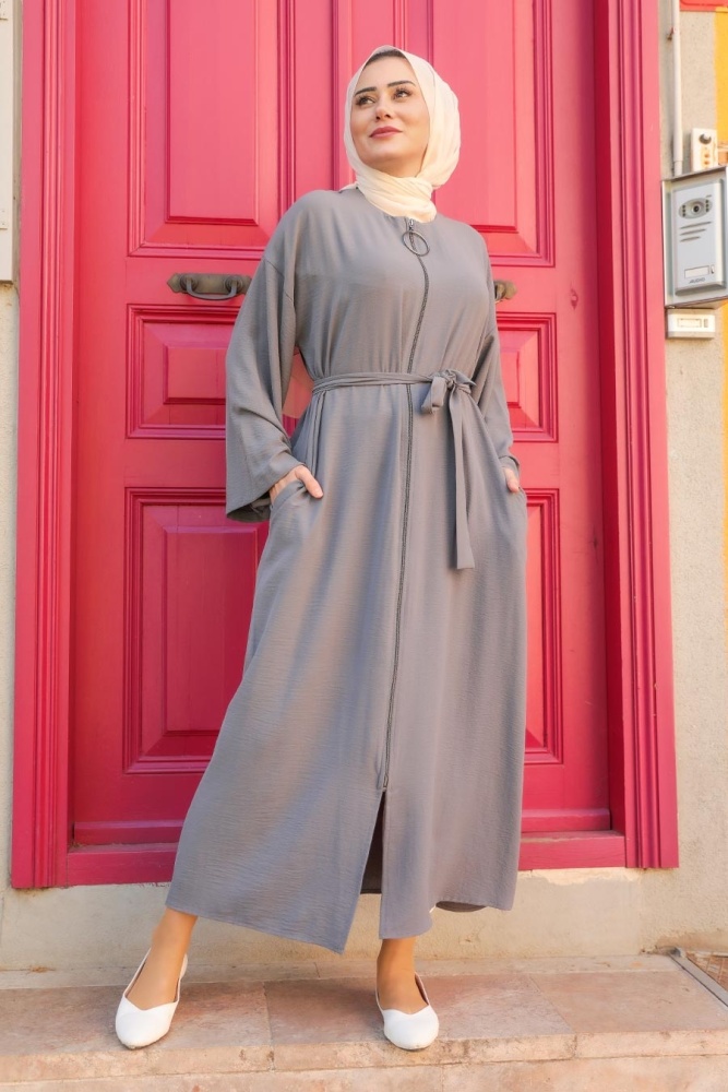 Neva Style - Abaya Hijab Gris 544GR - 1