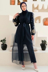  Neva Style - Abaya Hijab Noir 354600S - Thumbnail