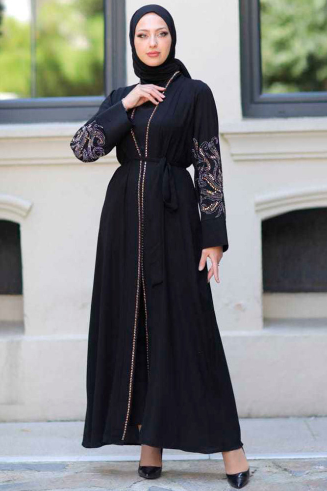  Neva Style - Abaya Hijab Noir 358800S - 2