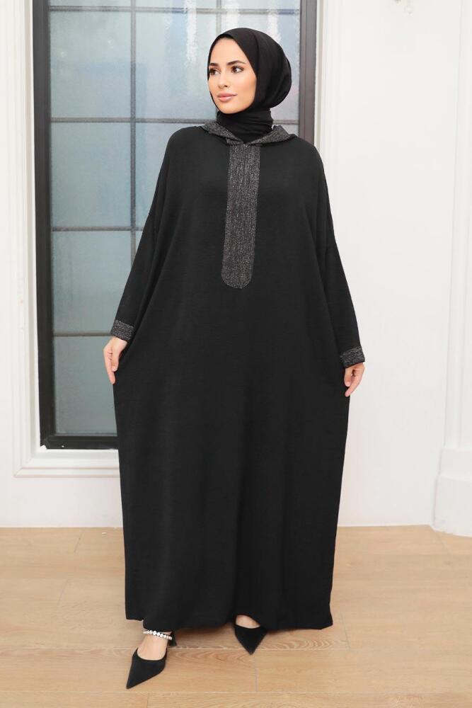 Neva Style - Abaya Hijab Noir 7683S - 3