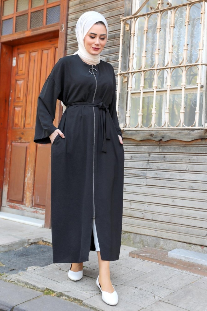 Neva Style - Abaya Hijab Noire 544S - 2