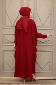 Neva Style - Abaya Hijab Rouge Bordeaux 1772BR - Thumbnail