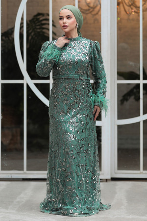 Almond Green Elegant Evening Gowns 23421CY - 2