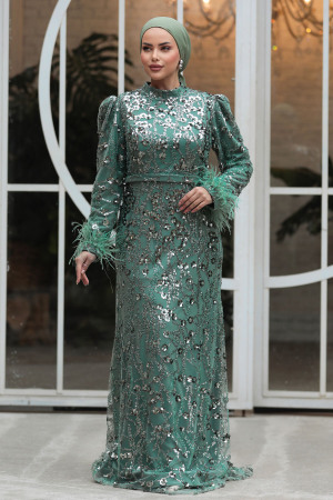 Almond Green Elegant Evening Gowns 23421CY - 1