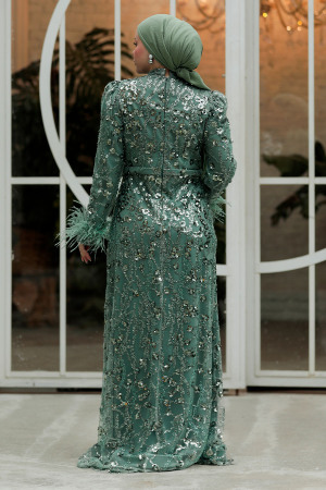 Almond Green Elegant Evening Gowns 23421CY - 4