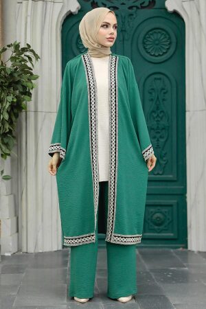 Almond Green Hijab For Women Triple Suit 5237CY - 1