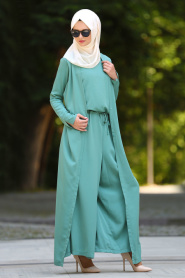 Neva Style - Almond Green Hijab Jumpsuits 90740CY - Thumbnail