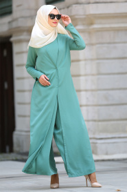 Neva Style - Almond Green Hijab Jumpsuits 90740CY - Thumbnail