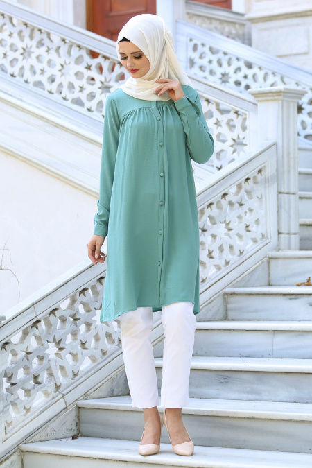 Neva Style - Almond Green Hijab Tunic 1001CY