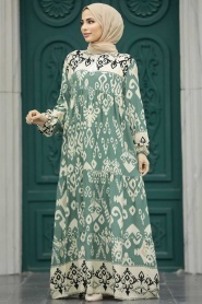 Neva Style - Almond Green Modest Dress 50004CY - Thumbnail