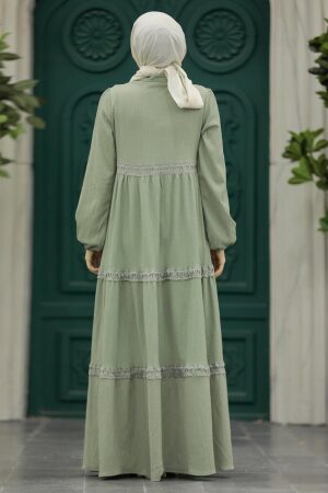 Almond Green Modest Dress 5842CY - 2