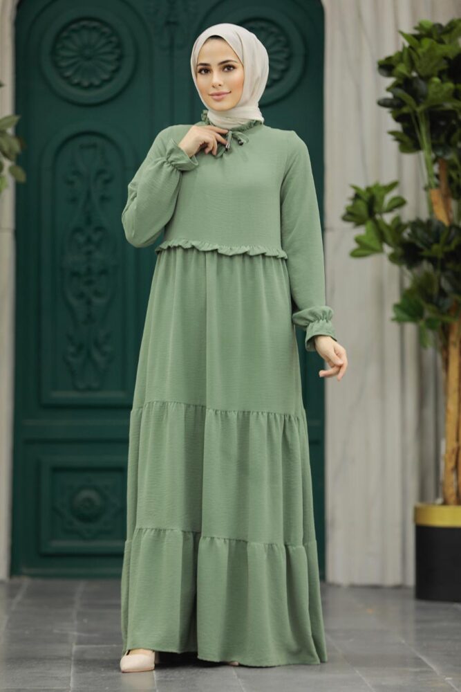 Almond Green Plus Size Dress 5854CY - 2