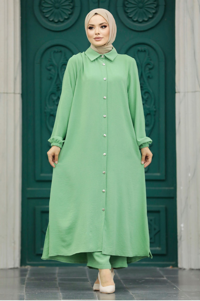 Almond Green Plus Size Dual Suit 10101CY - 2
