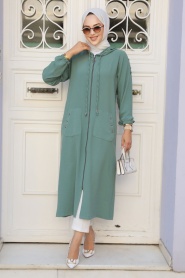 Neva Style - Almond Green Women Coat 511CY - Thumbnail