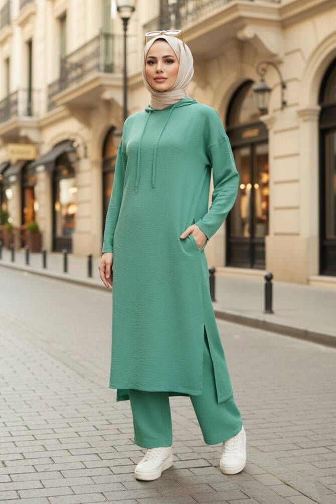 Almond Green Plus Size Dual Suit 5687CY - 1