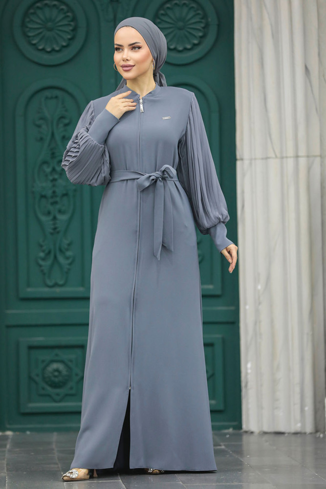 Anthracite Dubai Abaya 20079ANT - 4