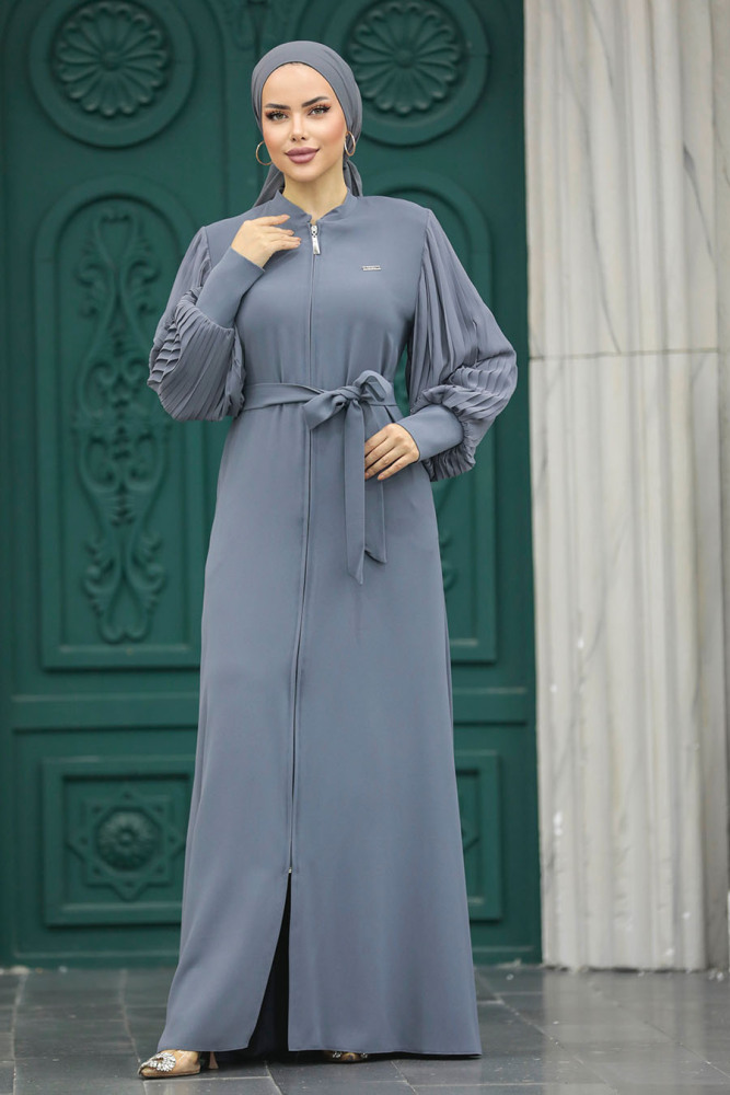 Anthracite Dubai Abaya 20079ANT - 5