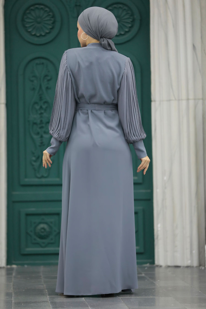 Anthracite Dubai Abaya 20079ANT - 8