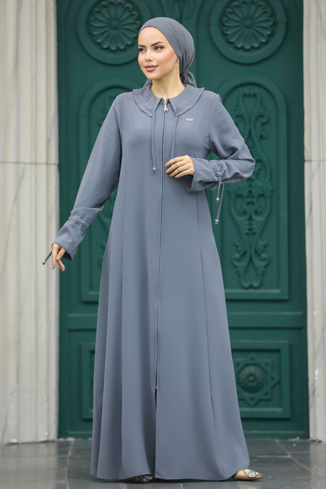 Anthracite Long Sleeve Turkısh Abaya 20021ANT - 2