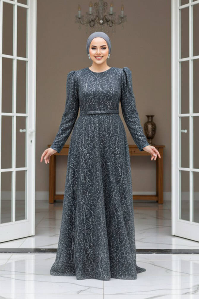 Neva Style - Anthracite Modest Wedding Dress 23091ANT - 1