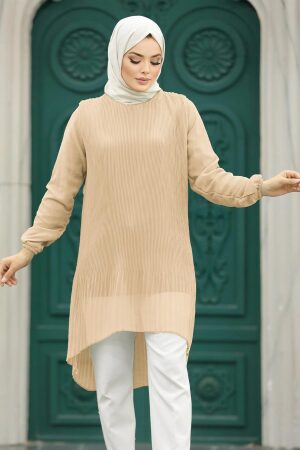  Arkası Uzun Bisküvi Tesettür Tunik 91235BS - 1