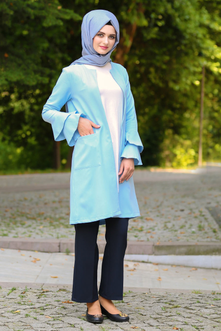 Neva Style - Baby Blue Hijab Jacket 414900BM