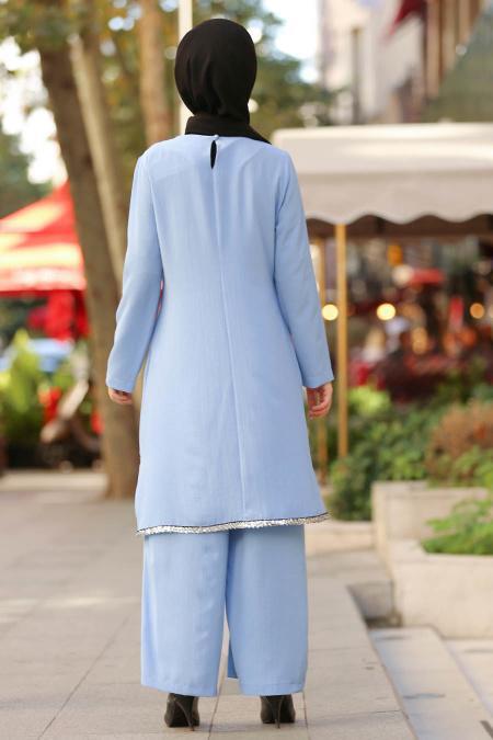 Tunik & Pantolon Bebek Mavisi Tesettür Takım 5118BM - 2