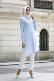 Neva Style - Baby Blue Hijab Tunic 5068BM - Thumbnail