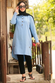 Neva Style - Baby Blue Hijab Tunic 5484BM - Thumbnail