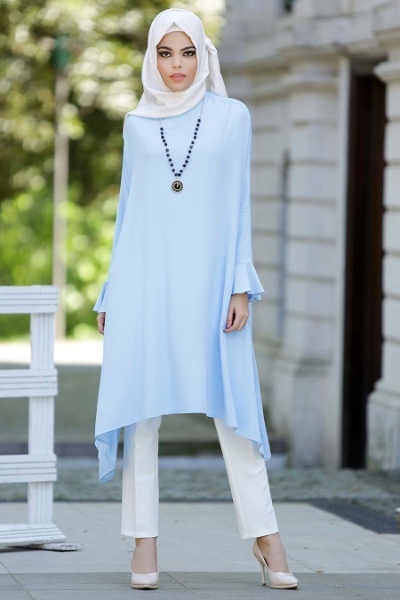 Neva Style - Baby Blue Hijab Tunic 6190BM