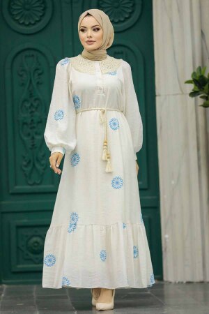 Baby Blue Long Sleeve Dress 13441BM - 2