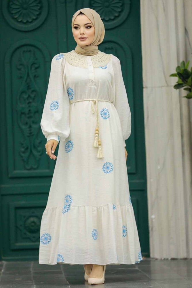 Baby Blue Long Sleeve Dress 13441BM - 2