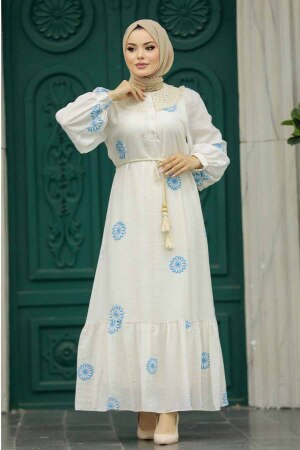Baby Blue Long Sleeve Dress 13441BM - 3
