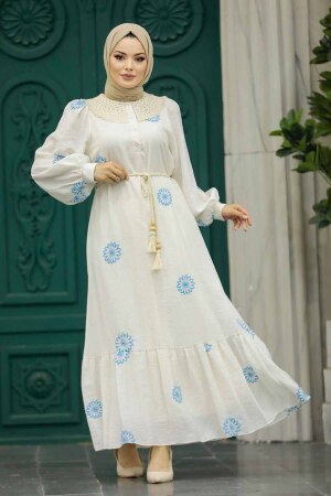 Baby Blue Long Sleeve Dress 13441BM - 1