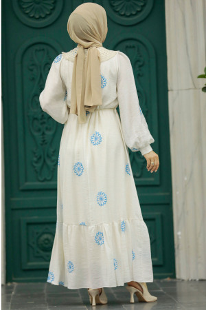 Baby Blue Long Sleeve Dress 13441BM - 5