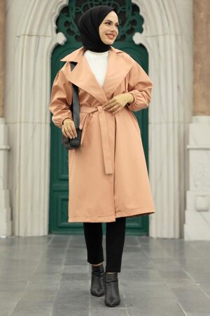 Neva Style - Balon Kol Somon Tesettür Kap 5829SMN - 2