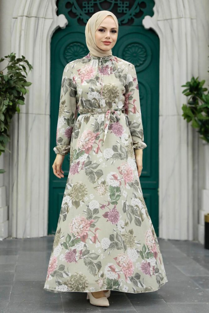 Bege Long Sleeve Dress 279083BEJ - 1
