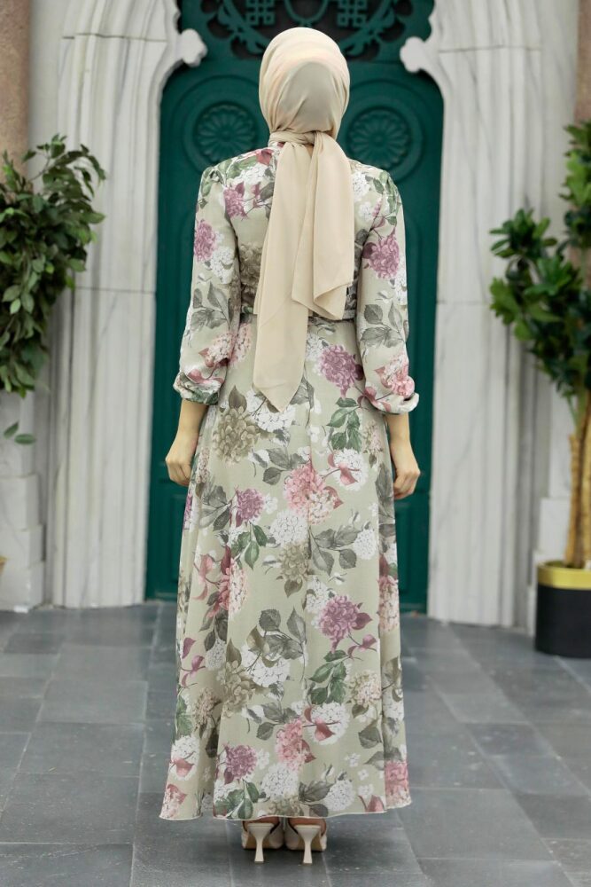 Bege Long Sleeve Dress 279083BEJ - 3