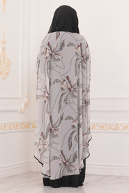 Neva Style - Beige Abaya Suit 9187BEJ - Thumbnail