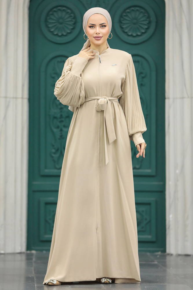 Beige Dubai Abaya 20079BEJ - 1