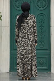 Neva Style - Beige High Quality Dress 22970BEJ - Thumbnail