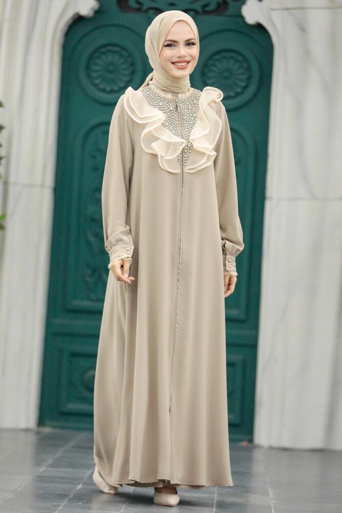 Beige High Quality Turkish Abaya 380100BEJ - 2